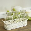 VIP Metal 10.25 in. White Stem Vases with Holder - 2 of 4