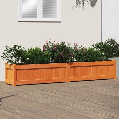 vidaXL Garden Planter Wax Brown 70.9"x12.2"x12.2" Solid Wood Pine