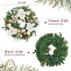 24 In Christmas Wreath for Front Door, Lighted Xmas Wreath with Magnolia Flower, Gold Ball Ornamants & 20 LED Lights for Fireplace Home Holiday Decor - 3 of 4