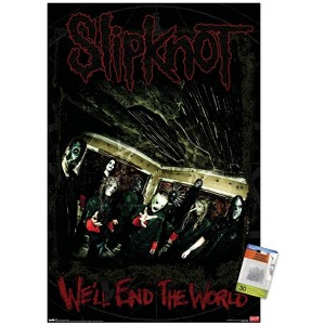 Trends International Slipknot - End The World Unframed Wall Poster Print Clear Push Pins Bundle 22.375" x 34" - 1 of 4