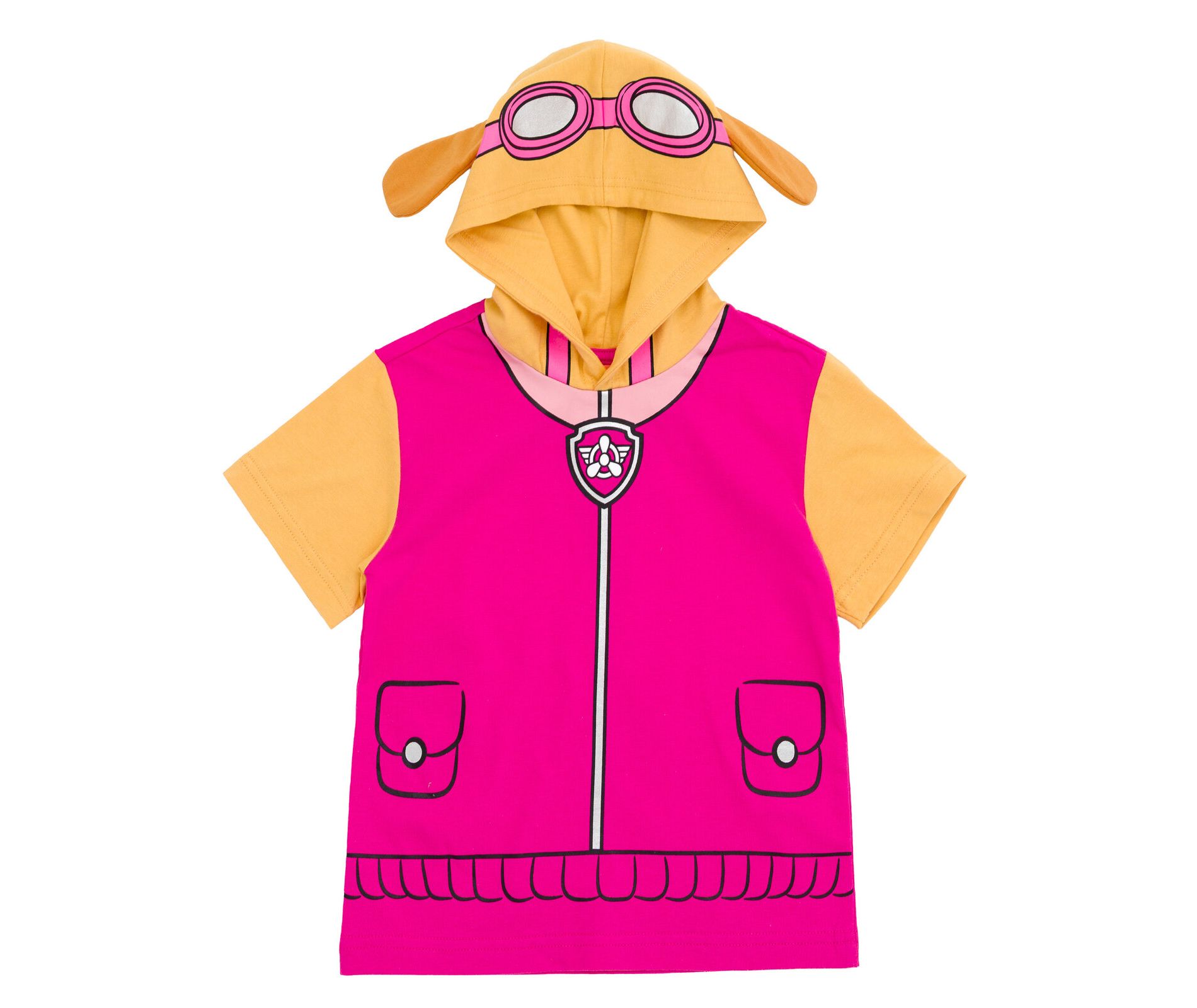 PAW Patrol Paw Skye Womens Hooded Matching Family Cosplay T-Shirt Pink XX-Large