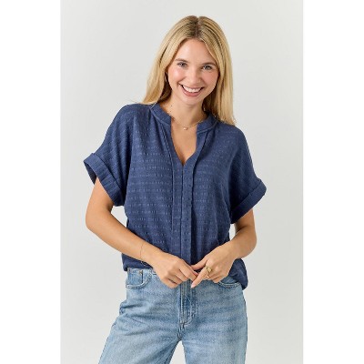 WEST K Women's Maribel Smocked Knit Dolman Sleeve Blouse