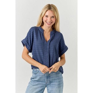 WEST K Women's Maribel Smocked Knit Dolman Sleeve Blouse - 1 of 4