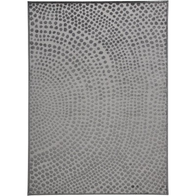 Gaspar Modern Polka Dots Gray/Silver/Ivory Area Rug