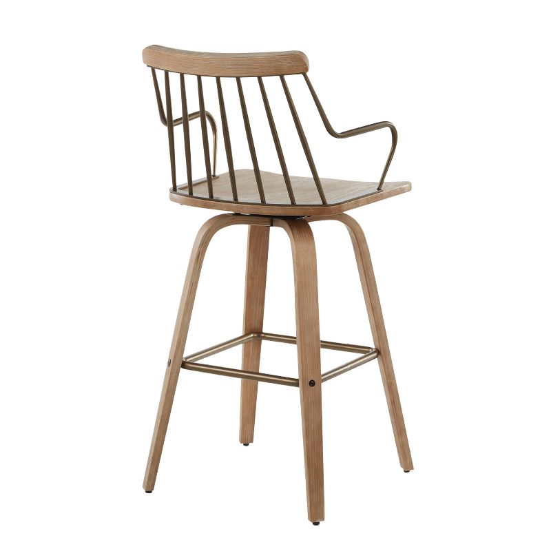 26&#34; Preston Counter Height Barstool White Washed/Antiqued Copper - LumiSource, 4 of 11