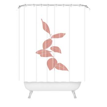 The Colour Study Plant Drawing Shower Curtain Pink - Deny Designs