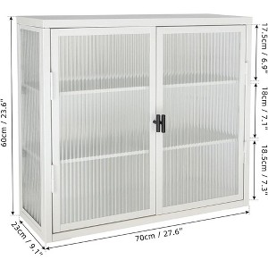 Wall Cabinet with Glass Door, Glass Display Cabinet, Kitchen Storage Cabinet with Detachable Shelves - 1 of 4