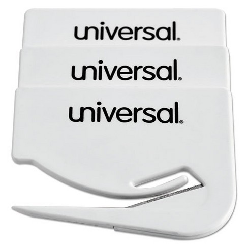 Universal Letter Slitter Hand Letter Opener with Concealed Blade, 2.5", White, 3/Pack - image 1 of 1