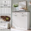 Tilt-Out Trash Cabinet, Hidden Trash Can with 20 Gallon Storage, Wooden Hidden Garbage Can Cabinet with 2 Drawers for Kitchen & Living Room - 4 of 4
