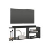 Vynxaria Modern Entertainment Center 17.8" H with 4 Shelves, Black Finish - 4 of 4