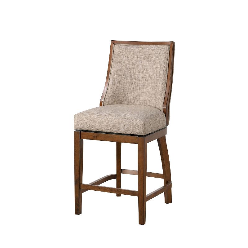 24&#34; Katherine Upholstered Swivel Counter Height Barstool Walnut Brown - Home 2 Office, 2 of 7