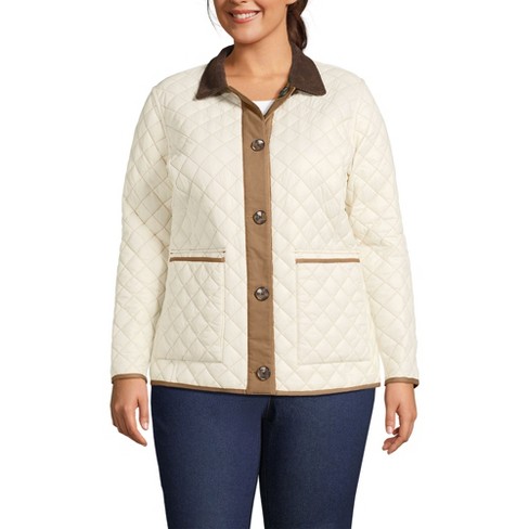 Lands End Women s Plus Size Reversible Barn Quilted Jacket 1x Honey Beige ivory Pearl Target