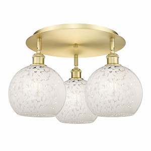 White Mouchette - 3 Light Flush Mount In Modern Style-11 Inches Tall and 19.75 Inches Wide - 1 of 1