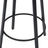 MAYEERTY Counter Height Backless Bar Stools Set of 2 - PVC Weaving, Round Footrest, Indoor/Outdoor (Black & Creamy White) - 3 of 4