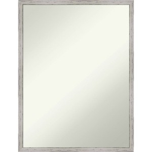 19" x 25" Non-Beveled Shiplap White Narrow Wood Wall Mirror - Amanti Art: Modern Rectangular, Includes Mount Hardware - 1 of 4