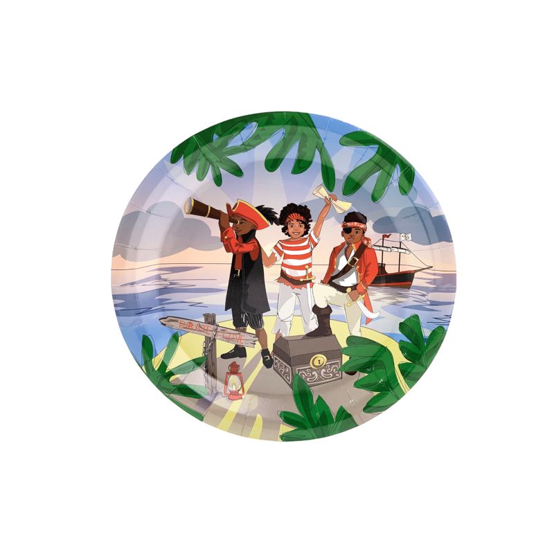 Anna + Pookie 9" Pirate Paper Party Plates 8 Ct., 1 of 4
