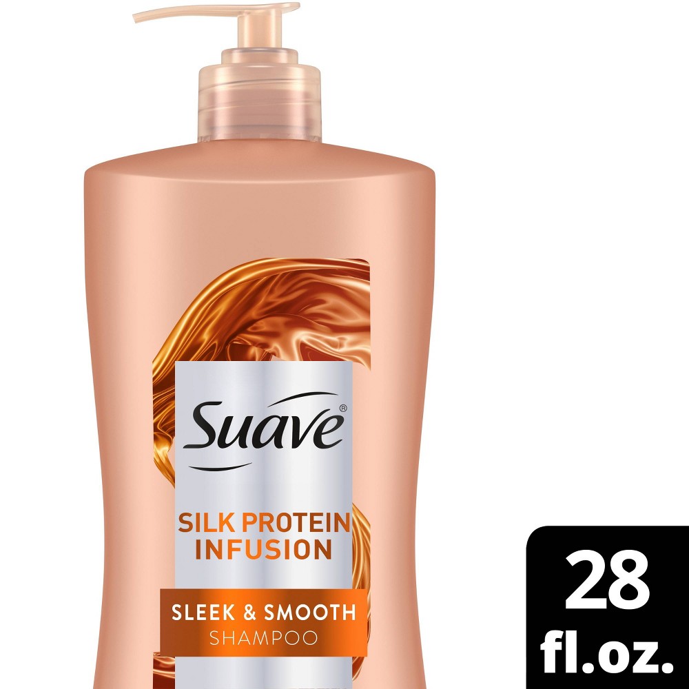 Photos - Hair Product Suave Silk Protein Infusion Sleek and Smooth Shampoo - 28 fl oz