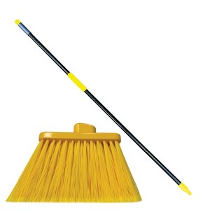 Bison Life Angle Broom for Floor Cleaning with 61" Threaded Plastic Screw Extension Handle - 1 of 4