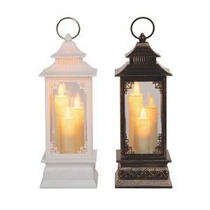Transpac Plastic Light Up Candle Lantern Set of 2 Christmas Home Decorations - 1 of 1
