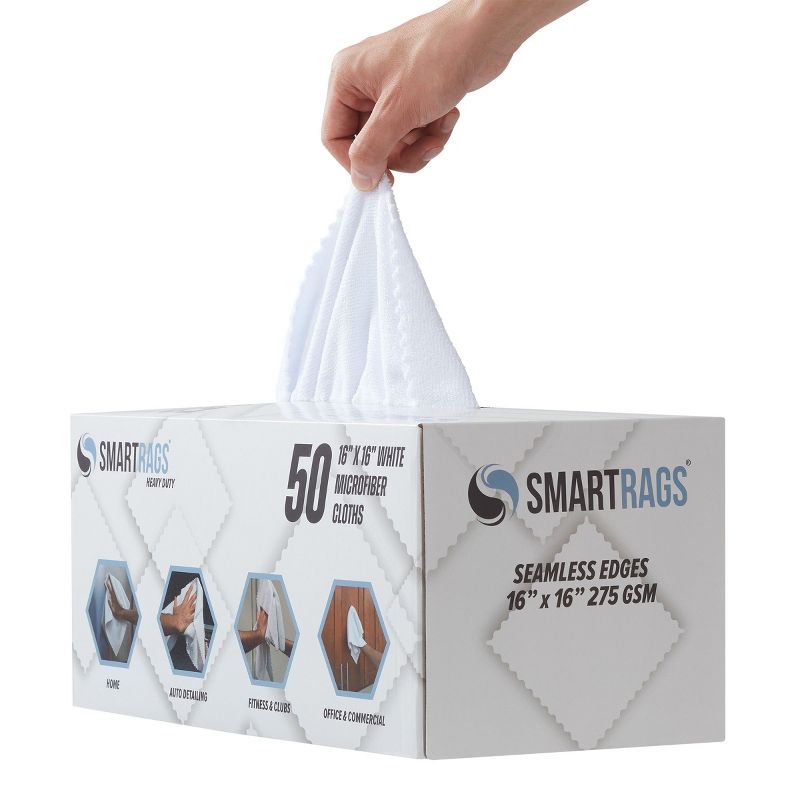 SmartRagsXL Microfiber 45 Gram 16x16 (1 Box of 50 Cloths), 5 of 7