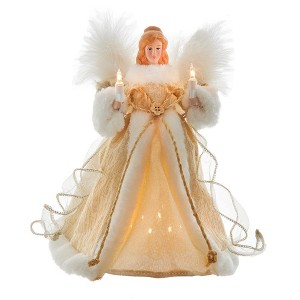 Kurt Adler 10-Inch 10-Light Natural Angel Tree Topper - 1 of 4