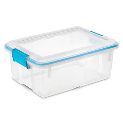 Clear 12 Quart Stackable Plastic Storage Boxes with Latching Lids, 6-Pack