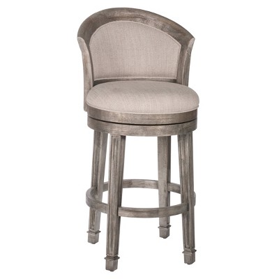 36" Monae Swivel Barstool Distressed Dark Gray/Woven Gray - Hillsdale Furniture