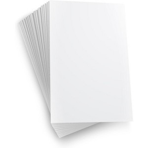 White Cardstock Printer Paper By Hamilco (50-Pack)- 8.5 x 11” Thick Card Stock For Card Making- 80lb Heavyweight Stationery Card Stock Paper Cover - 1 of 4