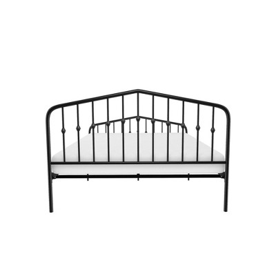 Novogratz Bushwick Queen Black Metal Bed with Round Finials