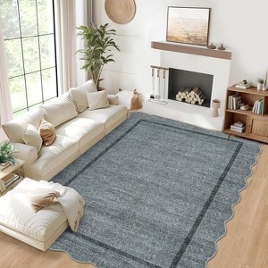 Washable Area Rug - Non-Slip Large Soft Low Pile Stain Resistant Carpet for Living Room Bedroom Office Dining Room Classroom - 1 of 4
