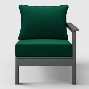WestinTrends  Avalon Outdoor Patio HDPE Right Arm Facing Sectional Corner Club Chair with Patio Cushions - 1 of 4