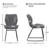 Set of 2 Counter Height Bar Stools Bar Chairs Pub Kitchen Stools Armless Chairs with High-Density Sponge, PU Leather, Brown/Gray-ModernLuxe - 3 of 4
