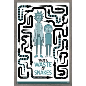 Trends International Rick and Morty - Waste of Snakes Framed Wall Poster Prints - 1 of 4