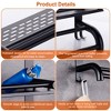 NewHome"2-Tier Wall Mounted Towel Rack with Nail-Free Stickers, Bathroom Storage Shelf & Towel Holder"Black - 2 of 4