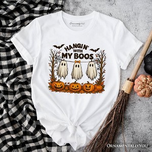 Hanging with My Boos Ghost T-Shirt, Funny Halloween Spooky Season Tee| OrnamentallyYou - 1 of 4