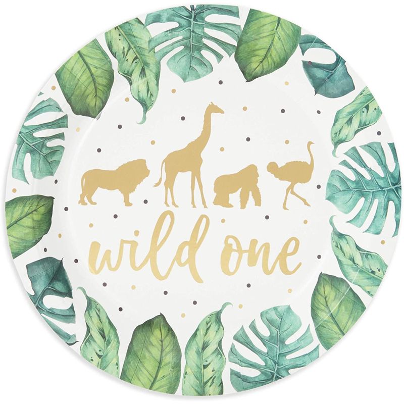 Sparkle and Bash 48 Pack Wild One Paper Plates for Safari Party (9 In), 4 of 8