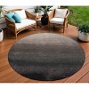 Black And Silver Ombre Washable Indoor Outdoor Area Rug - 2 of 4