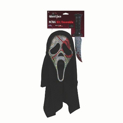 Fun World Scream Ghostface Bling Mask & Toy Knife Costume Kit - Black