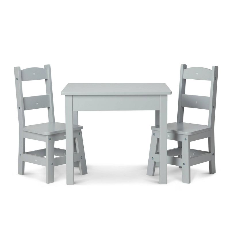 Melissa &#38; Doug Wooden Table &#38; Chairs - Gray, 1 of 7