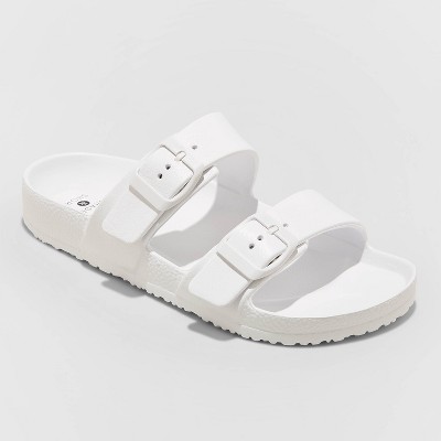 white eva sandals