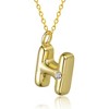 Kids' 14K gold plated necklace with white swarovski crystal initial pendant in bubble letter design - 3 of 3