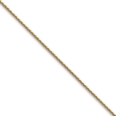 Black Bow Jewelry 1mm 14k Yellow Gold Round D/C Solid Wheat Chain Necklace