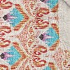50" X 70" Brown And Pink Floral Cotton Quilted Kantha Throw Blanket with Embroidery - 4 of 4