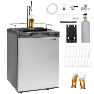 VEVOR Beer Kegerator, Single Tap Draft Beer Dispenser, Full Size Keg Refrigerator With Shelf, CO2 Tank(No Gas), Drip Tray & Rail, Silver - 1 of 4