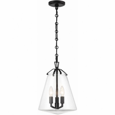 Crystorama Lighting Voss 3 - Light Chandelier in  Matte Black