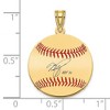 Black Bow Jewelry 14K Gold Plated Mike Piazza Signature SM Enamel Baseball Pendant - 4 of 4