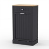 10 Gallon Tilt Out Trash Cabinet, Freestanding Hidden Trash Can Cabinet with Countertop & Drawer, Pet Proof Recycling Cabinet,Tilt Out Laundry Hamper - 3 of 4
