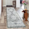 Machine Washable Area Rug Non Slip Rug Vintage Distressed Low Pile Foldable Rugs Medallio Retro Accent Carpet For Bedroom Living Room Office Dorm - 4 of 4