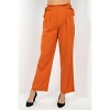 Slickblue Women's High Waist Paperbag Wide Leg Pants With Side Adjusters and Pleats - Rust, Size S-L - 2 of 4