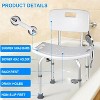 Musment Shower Chair with Shower Head Holder and Shower Grab Bar, Shower Stool for Bathtub , Adjustable Shower Seat Supports up to 350 lbs., White - 2 of 4